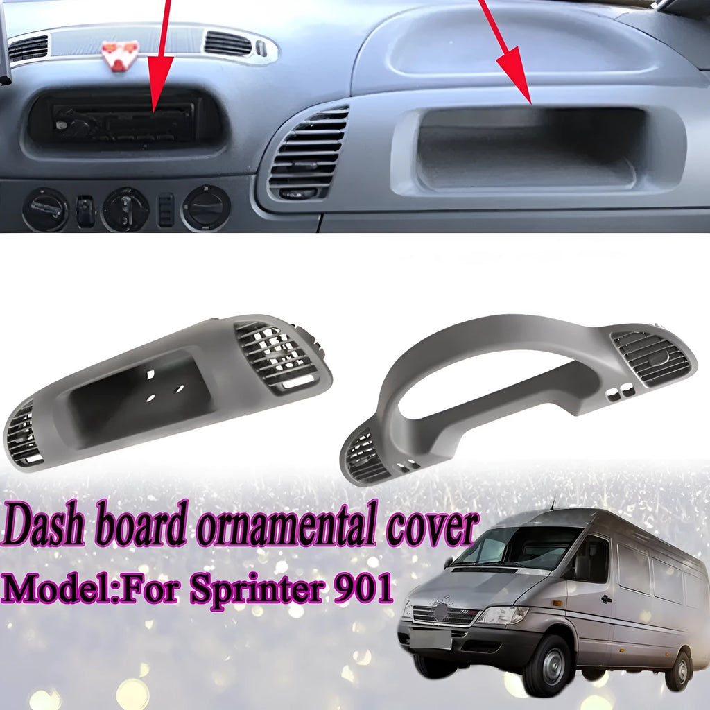 Black plastic dashboard ornamental plate for Mercedes-Benz Lingte 730x235x200 mm