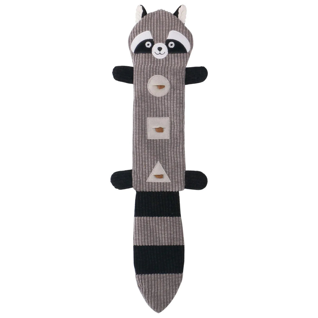 Plush animal-shaped dog toy, Fox design, 47cm long with squeaker and treat-dispensing pockets