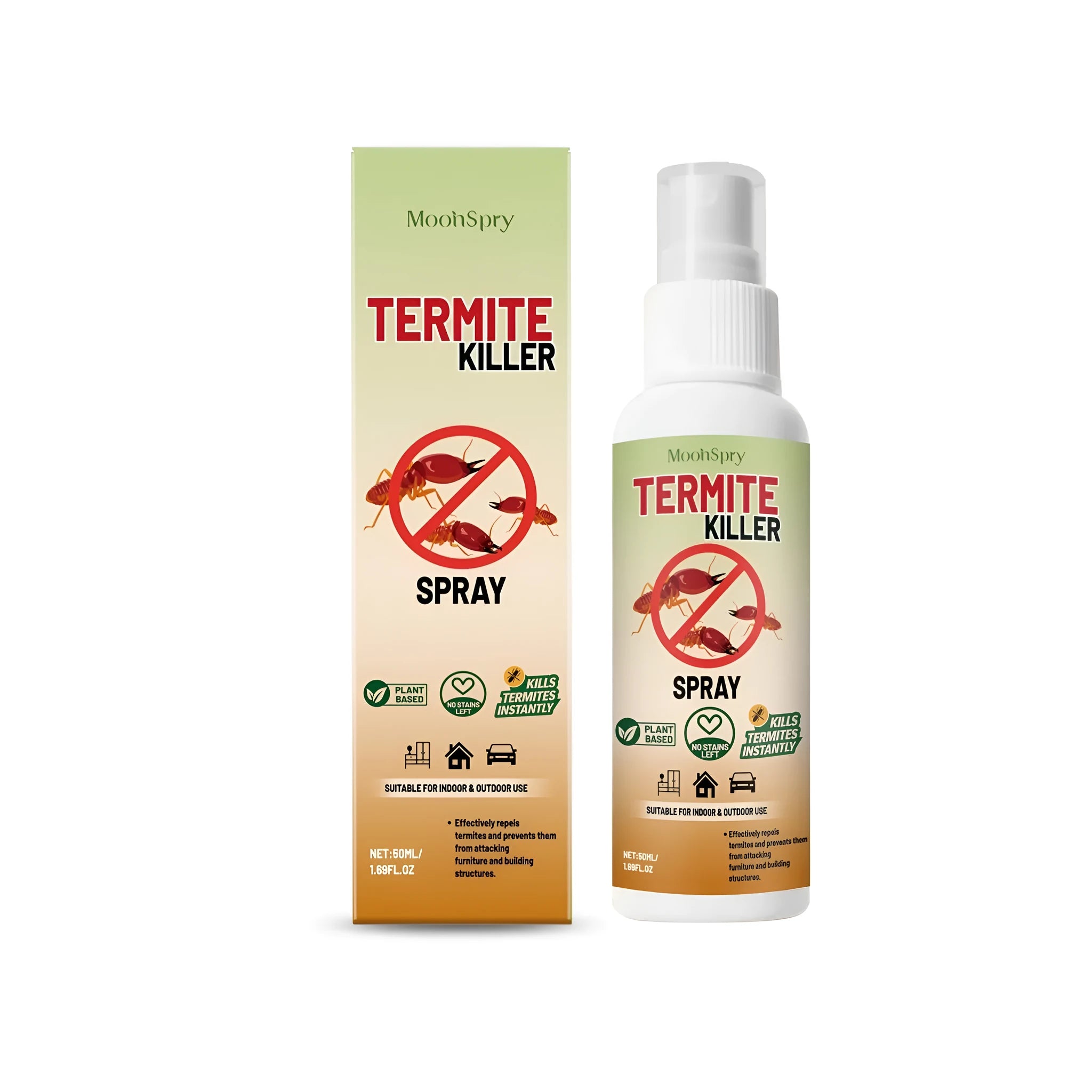 50ml bottle of ready-to-use indoor termite and ant killer spray.