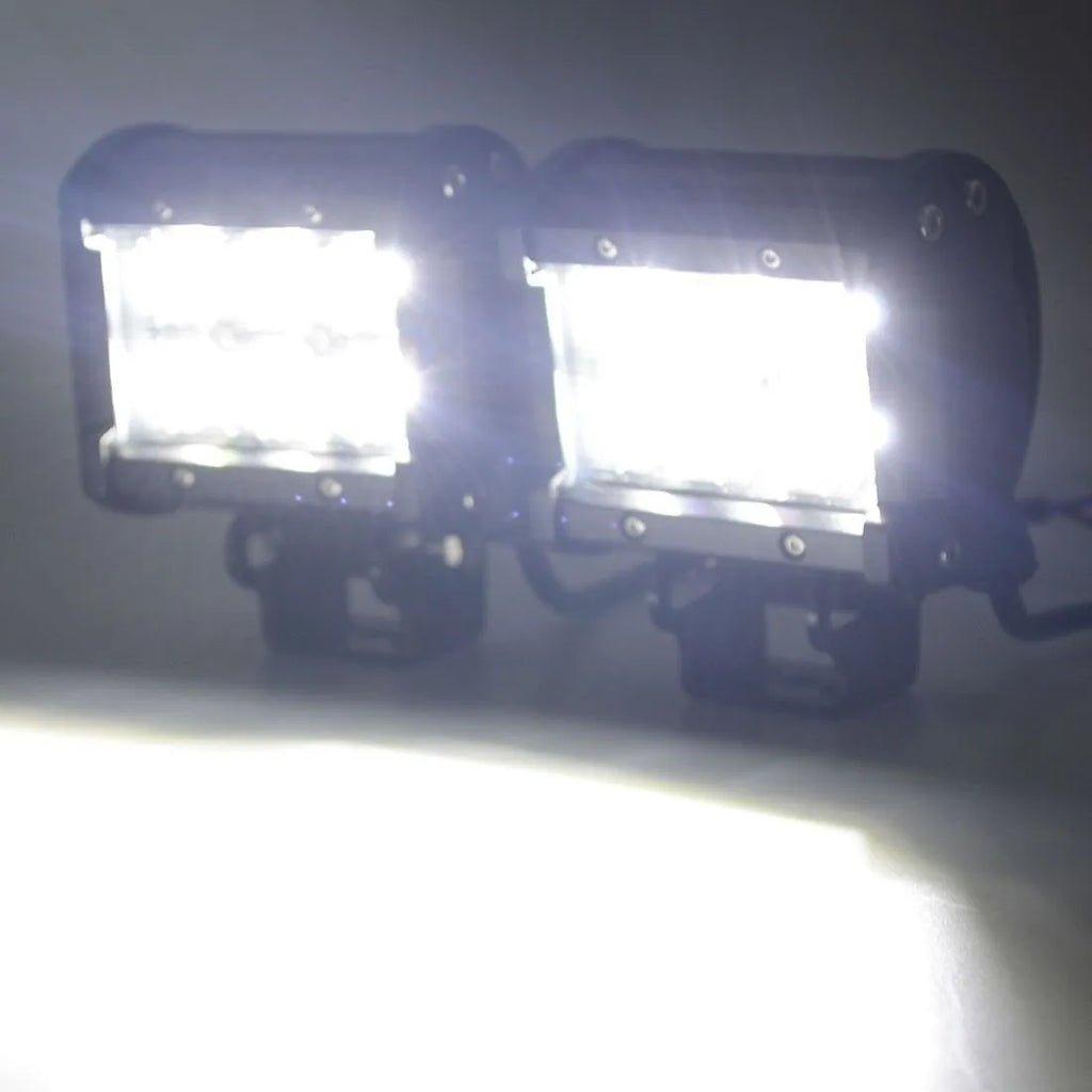 Black 18W LED off road searchlight with polycarbonate cover and three 6W LEDs