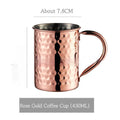 Stainless steel Moscow Mule cup with copper plating in hammer point design