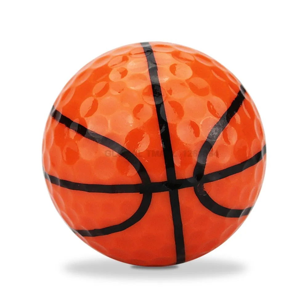 Golf practice ball with soft touch and seamless dimple design in a random colour style