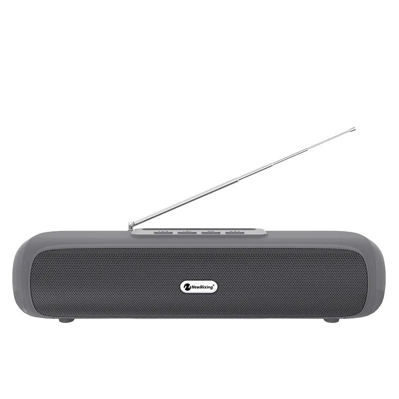 Wireless long strip desktop speaker in choice of Black, Blue, Red, or Silver Grey colour.