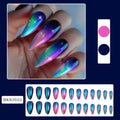 Wear Armour medium almond frosted nail stickers with tulip patterns in four colour sets