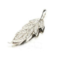 Silver metal USB flash drive with crystal maple leaf design showing front and side views