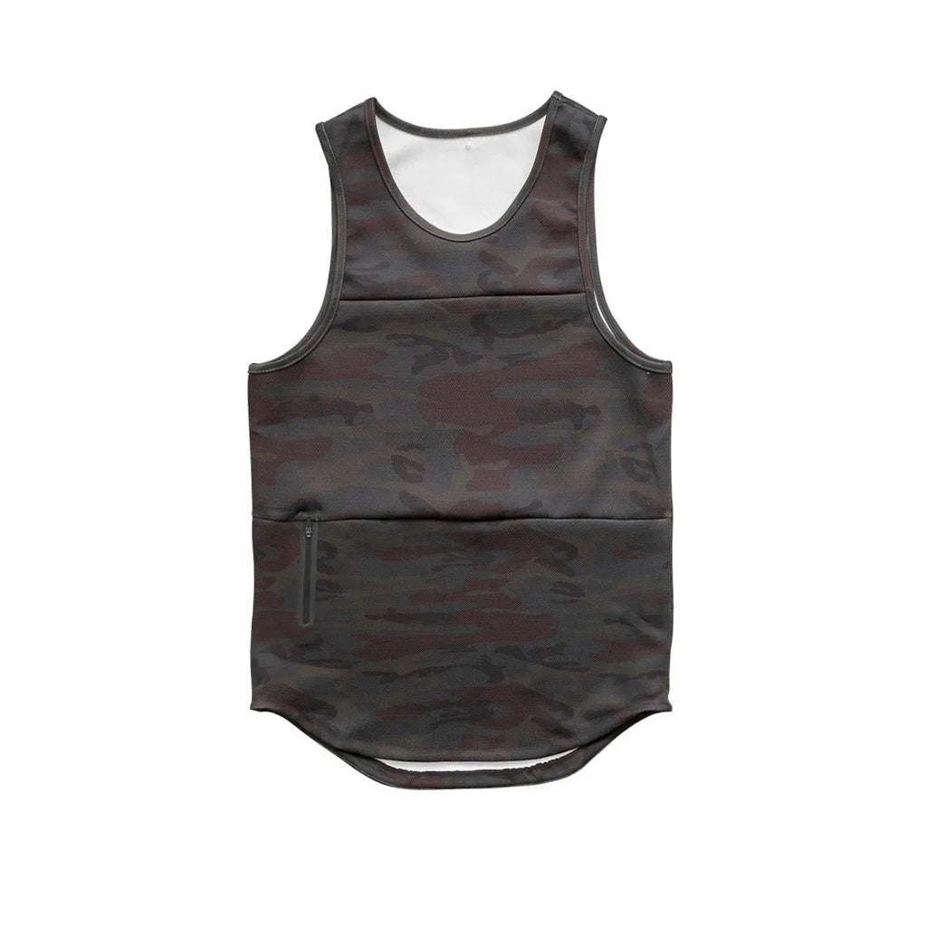 Men's quick-drying sports vest, cotton blend, sleeveless running top, five colours, sizes M-XXXL