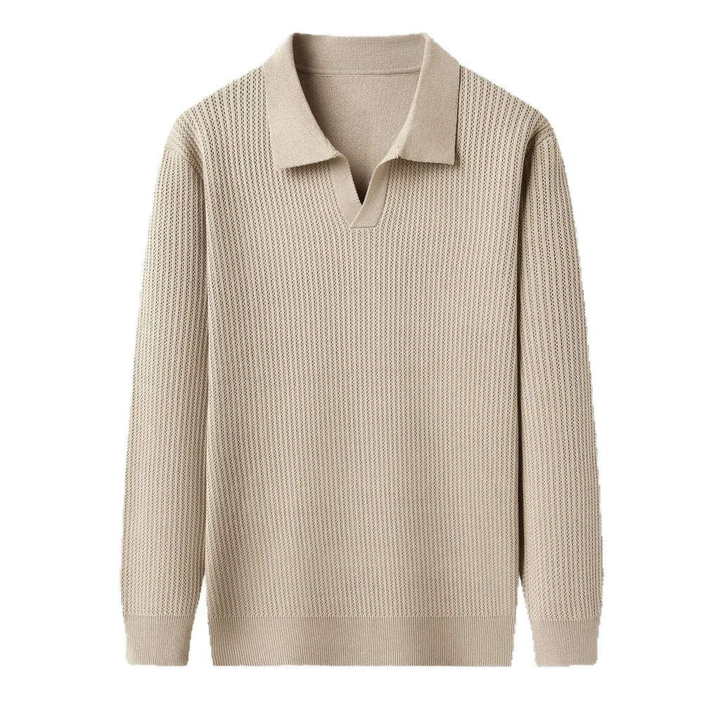 Men's loose fit casual pullover sweater in green colour for autumn winter wear