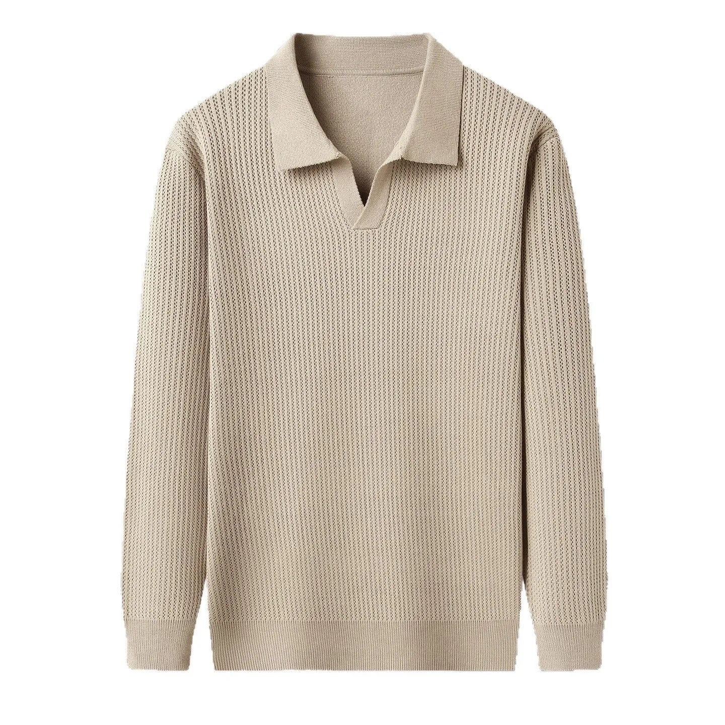 Men's loose fit casual pullover sweater in green colour for autumn winter wear
