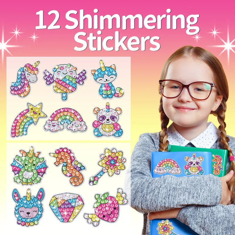 Diamond stickers refrigerator magnets plastic educational toy set in colour box packaging with diamond note papers