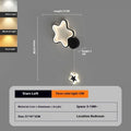 Cartoon cloud and five-pointed star themed bedside wall lamp for a child's room.