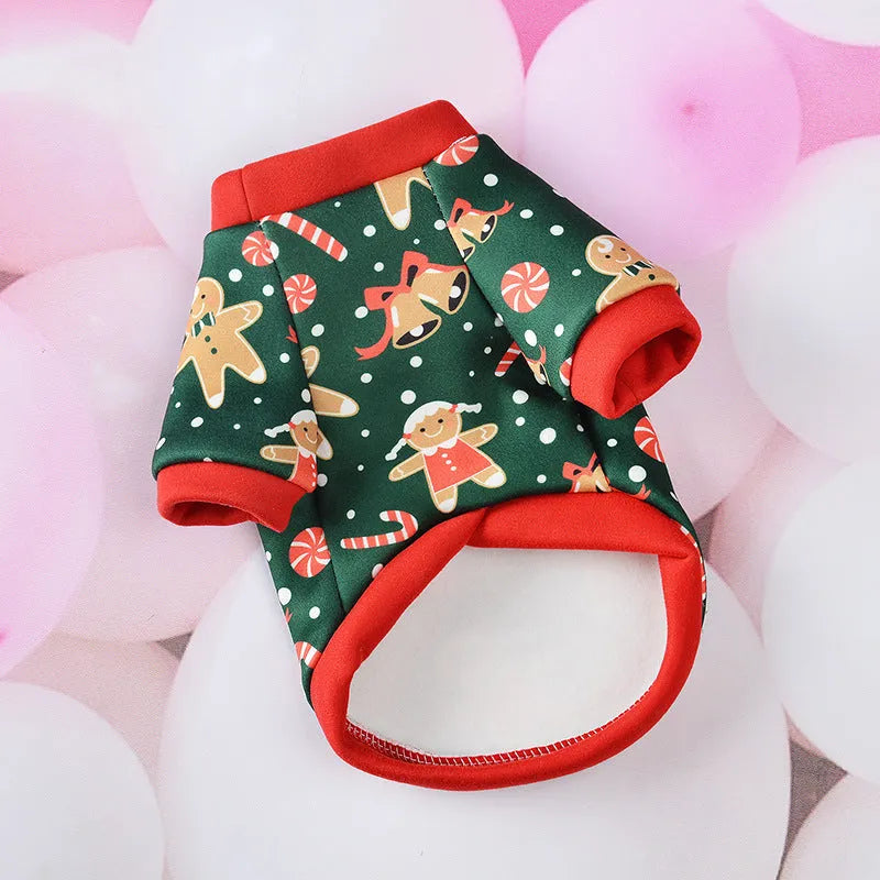 Red snowman print mesh Christmas dog vest for small to large dogs on white background