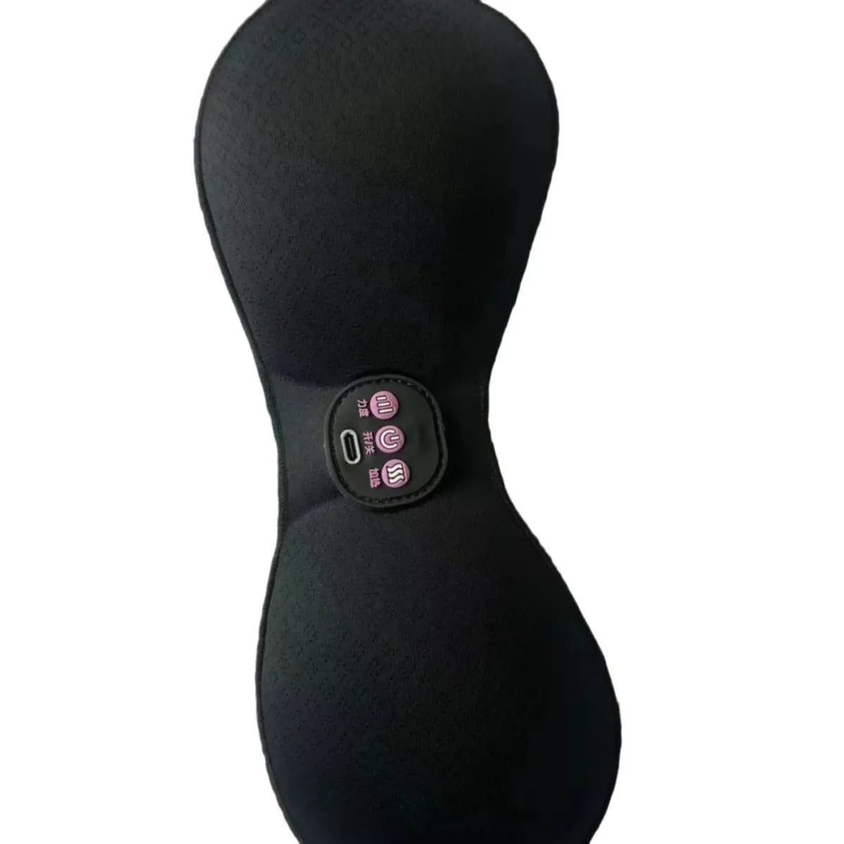 Black electric massage bra inner cushion chest paste with adhesive gel pads and 3-key English control interface