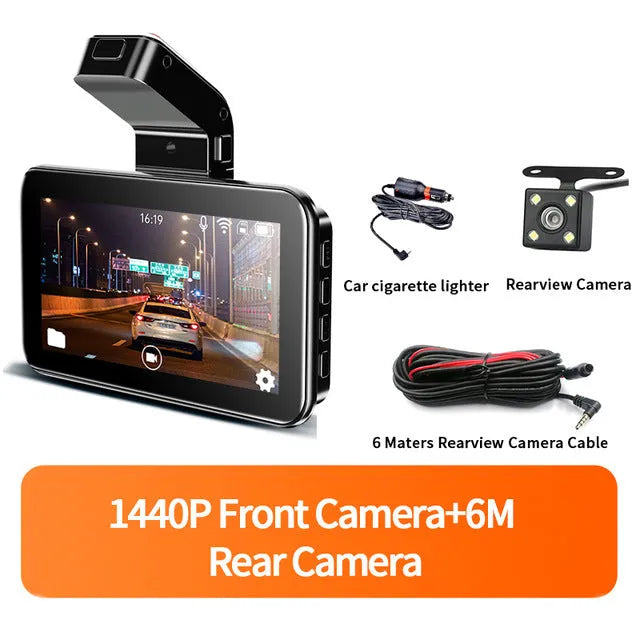 3-inch HD car DVR dashboard camera with dual lens for front and rear vehicle recording