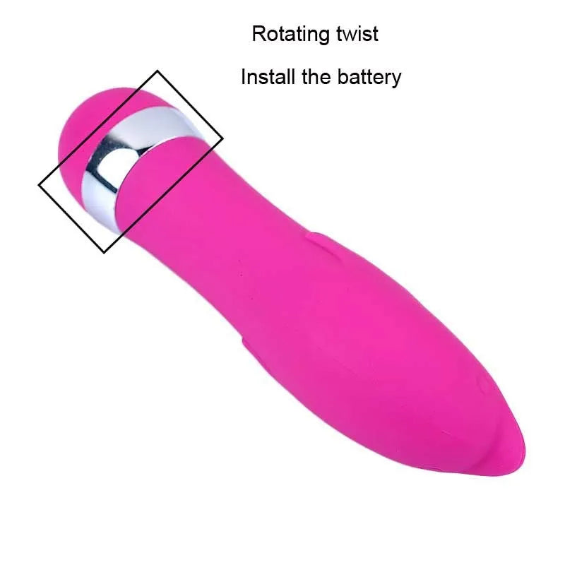 Six different styles of a mini realistic dildo vibrator for women on a plain background.