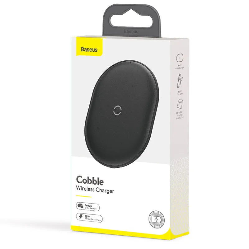 Baseus 15W wireless charging pad with textured anti-slip surface in black colour option