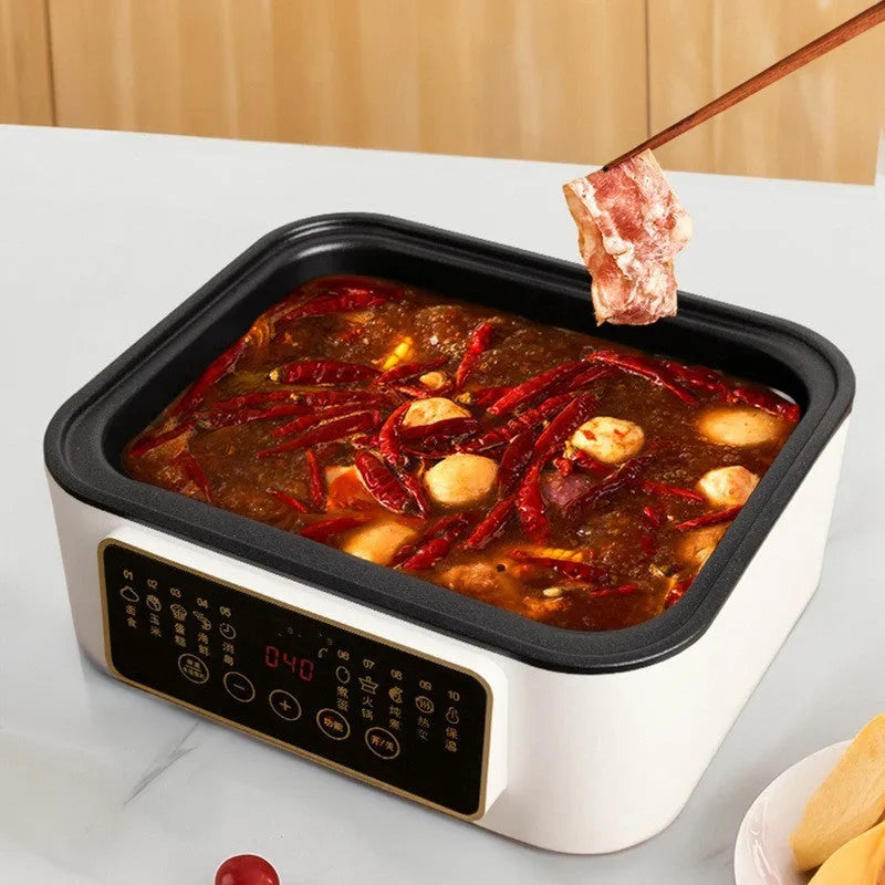 28 litre household electric steamer with stainless steel rack and PP liner, dimensions 420x280x250mm