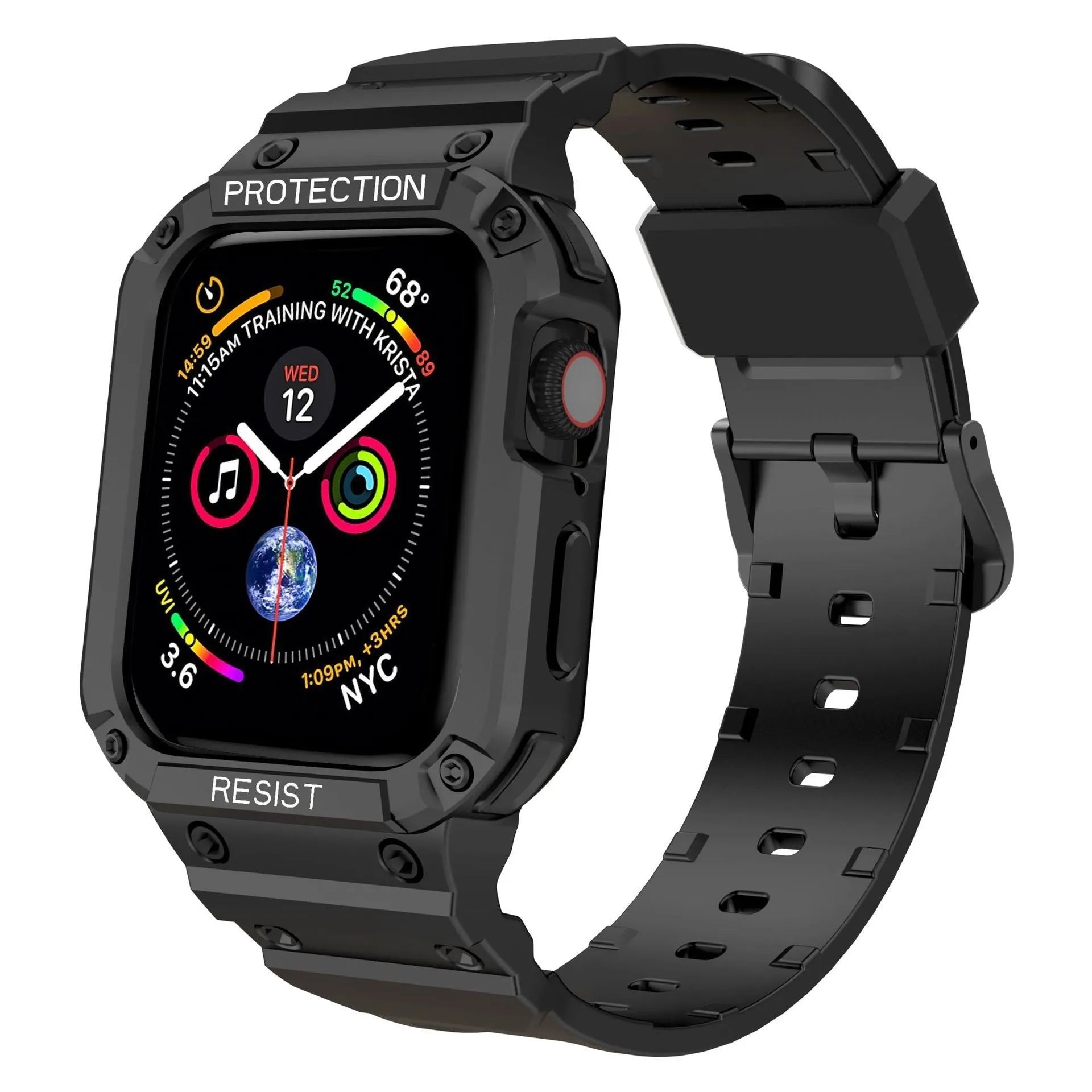 Soft TPU sport-style strap for Apple Watch Series 8 in multiple colour options on a white background.