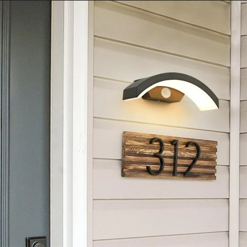 24W COB outdoor eaves wall lamp with aluminium shell and warm white light for villa entrance