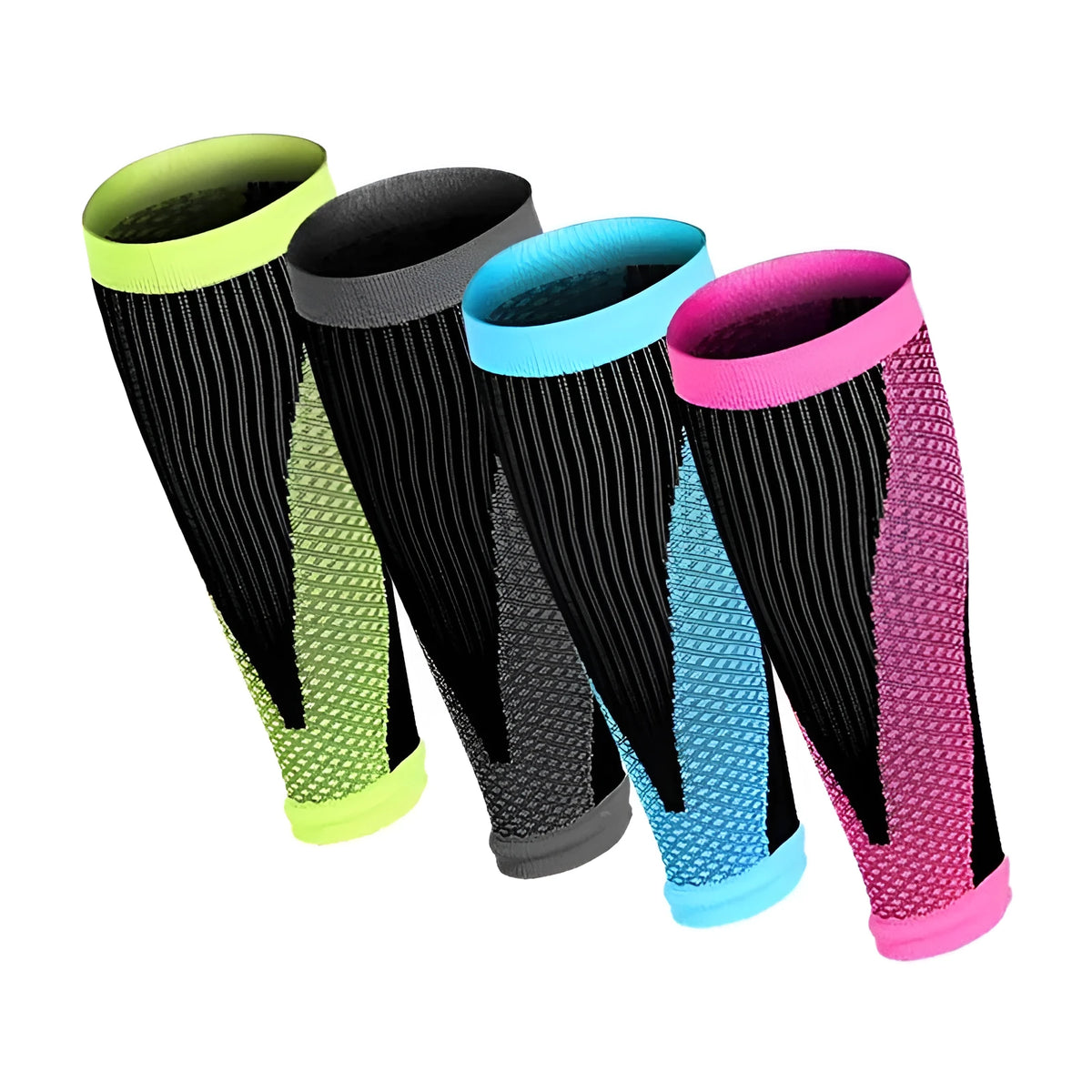 Nylon knee support in black with adjustable fit for running and cycling sports