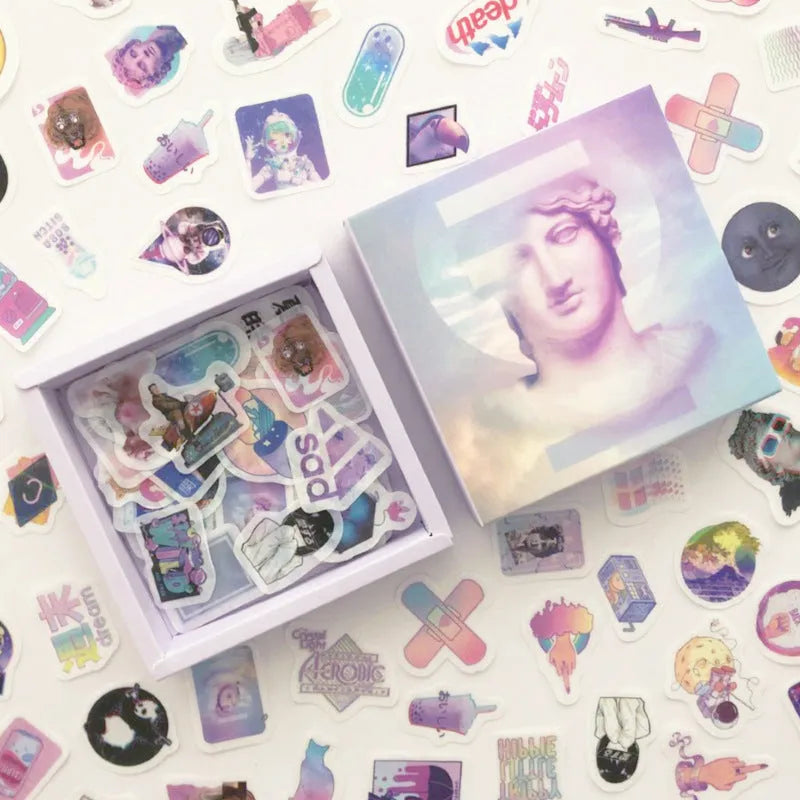 200 pc box set washi paper stickers stationery diary decoration multi colour Japanese paper stickers