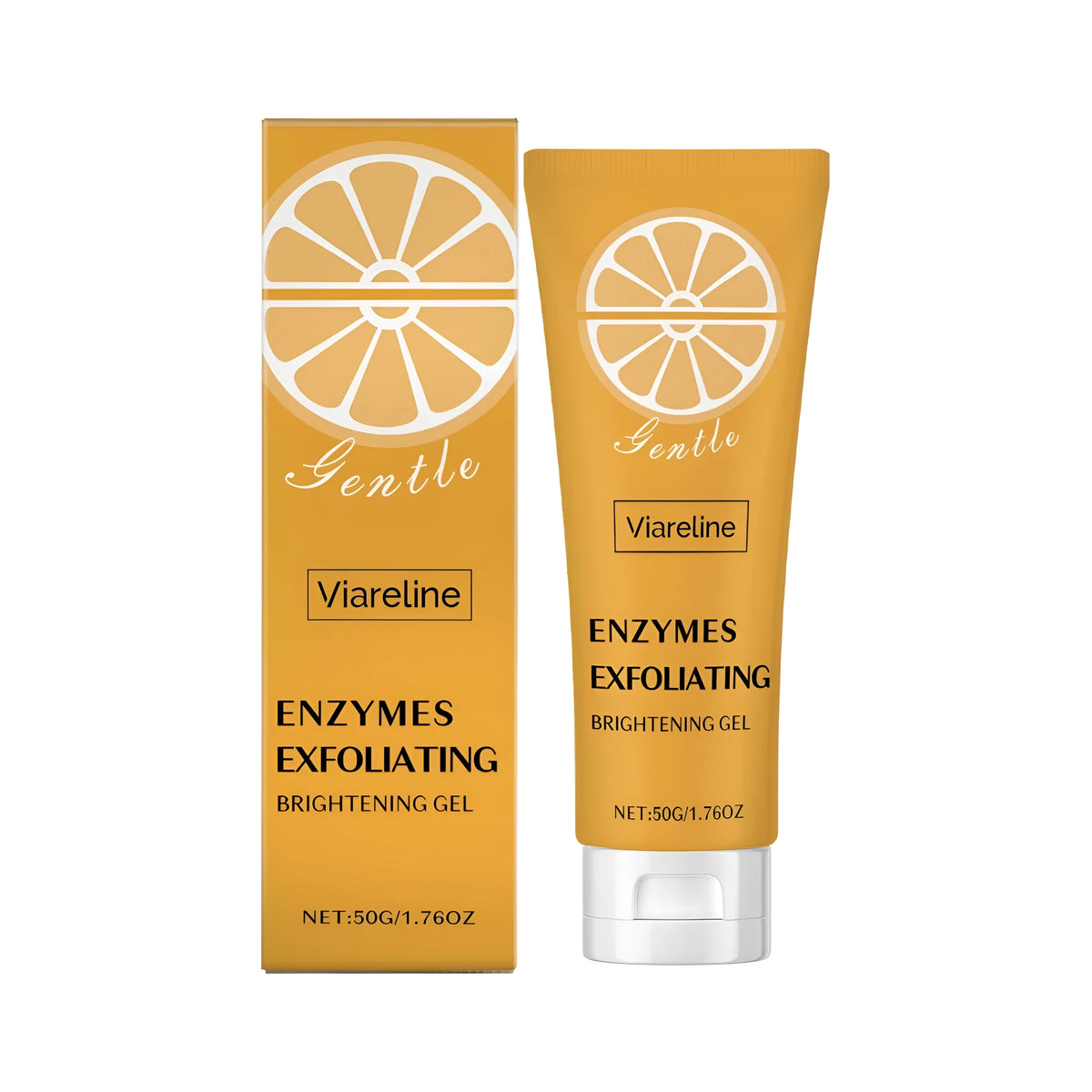 Enzymes Exfoliating Brightening Gel 50g tube with ingredients including papain and niacinamide