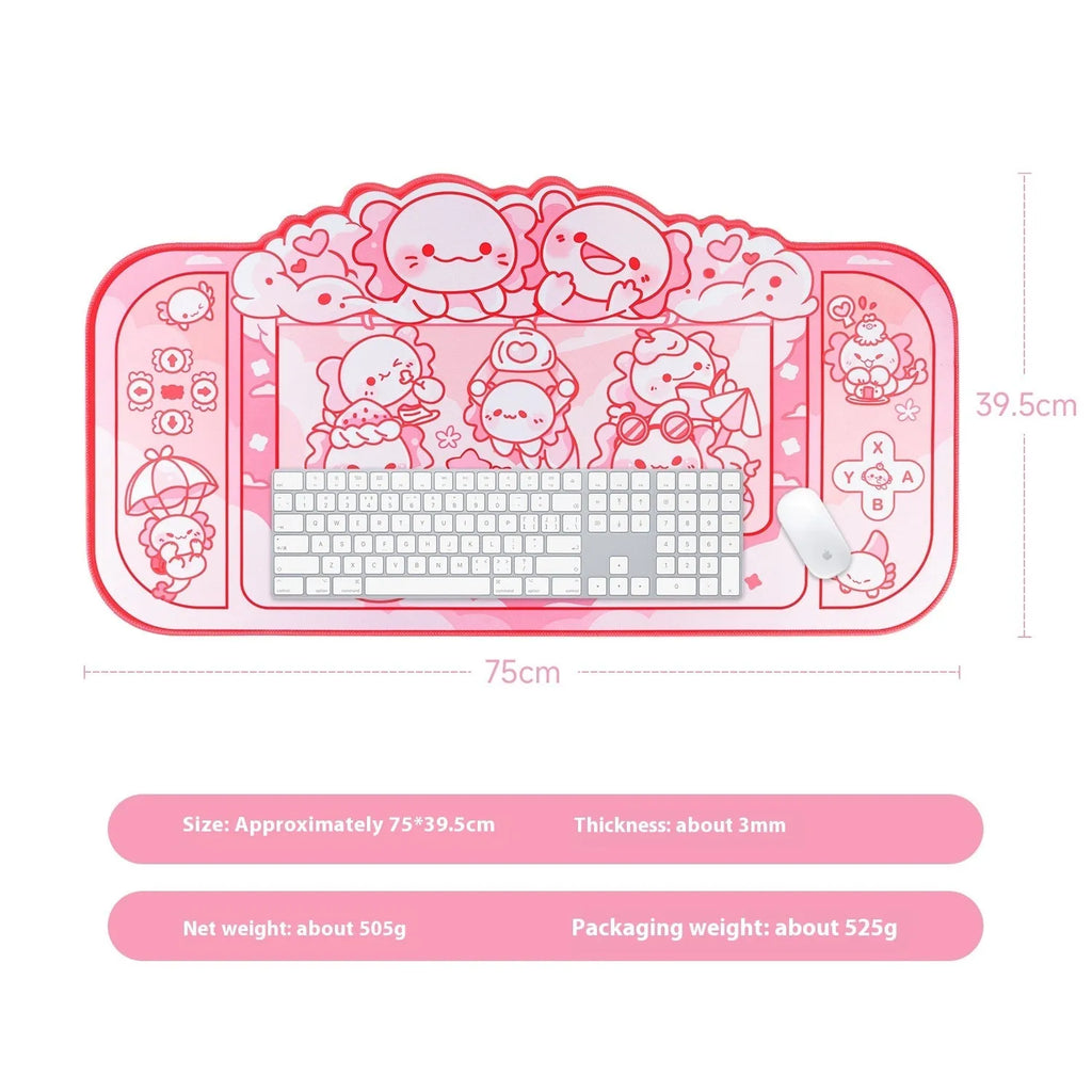 Hexagonal large mouse pad with dragon crane machine anime design, measuring 75cm by 40cm.