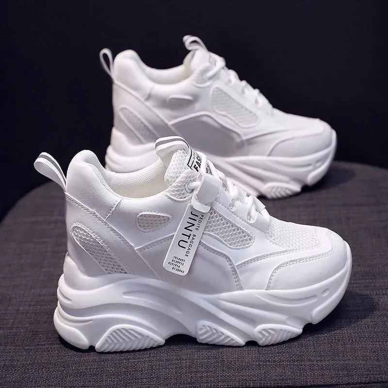 Women's casual platform mesh shoes with hollow-out design and toe holder styling in various colours