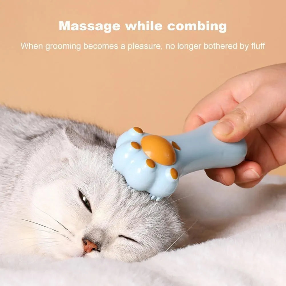 Cartoon design cat massage comb toy with catnip compartment and gentle comb teeth