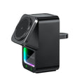 White and black Bluetooth speaker with integrated wireless charging surface showing 23W fast charging capability