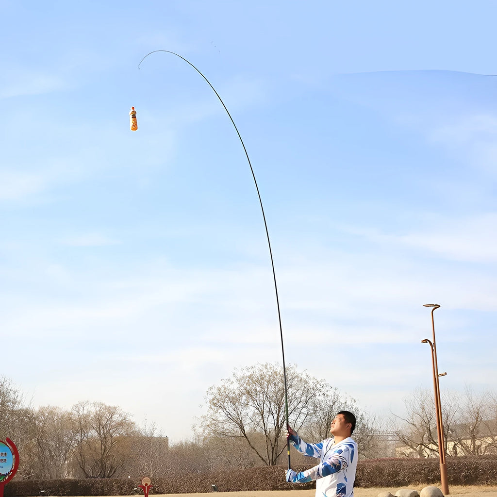 High carbon 7 section fishing rod, 81 g, 78 mm shrunken length, super hard 6H19 tune stream rod.