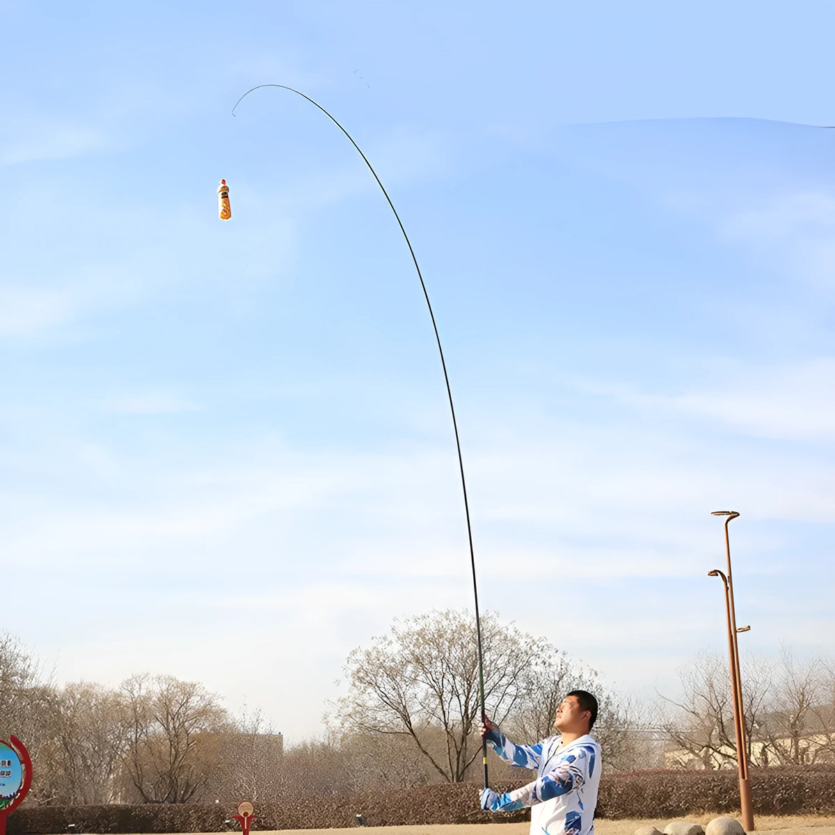 High carbon 7 section fishing rod, 81 g, 78 mm shrunken length, super hard 6H19 tune stream rod.