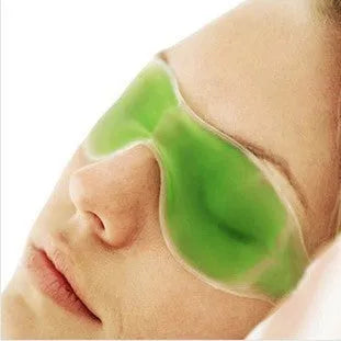 Gel ice eyeshade cooling eye mask in blue, size 16 by 5 centimetres, for eye fatigue relief