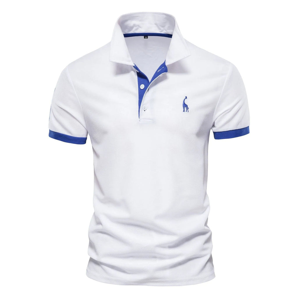Men's slim fit T-shirt with deer embroidery on front in multiple colour options