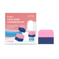 Four toilet cleaning blocks with sodium bicarbonate and citric acid formula for cistern placement