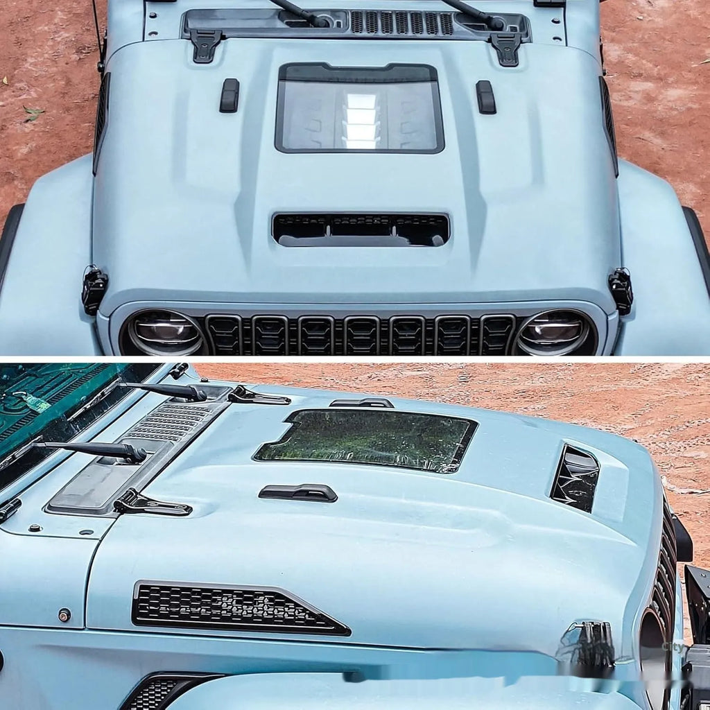 Black steel engine cover for 18-25 Jeep Wrangler engine housing