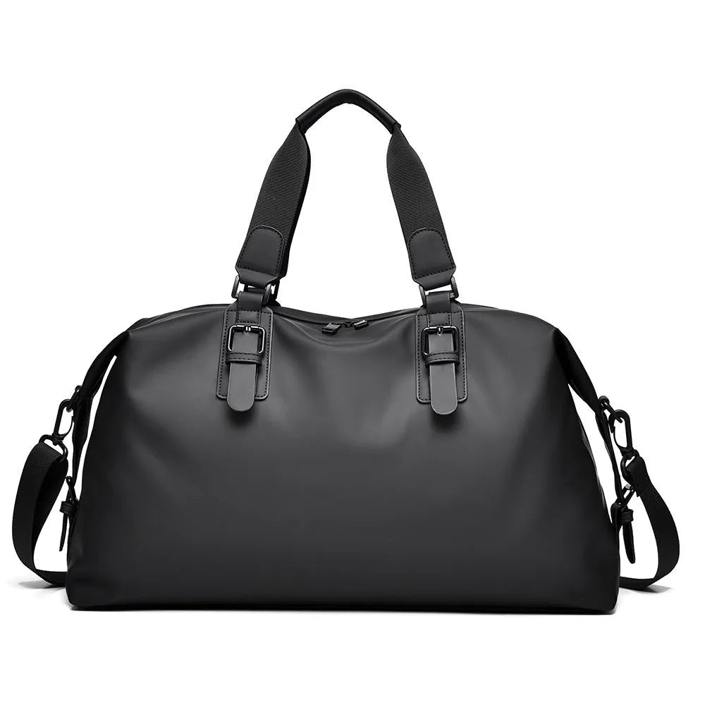 Leisure travel bag in solid colour with polyester lining and sewing line detail
