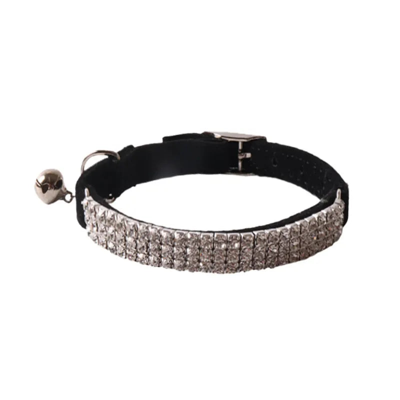 Cat collar with elastic buckle in six colour options showing flocking material texture