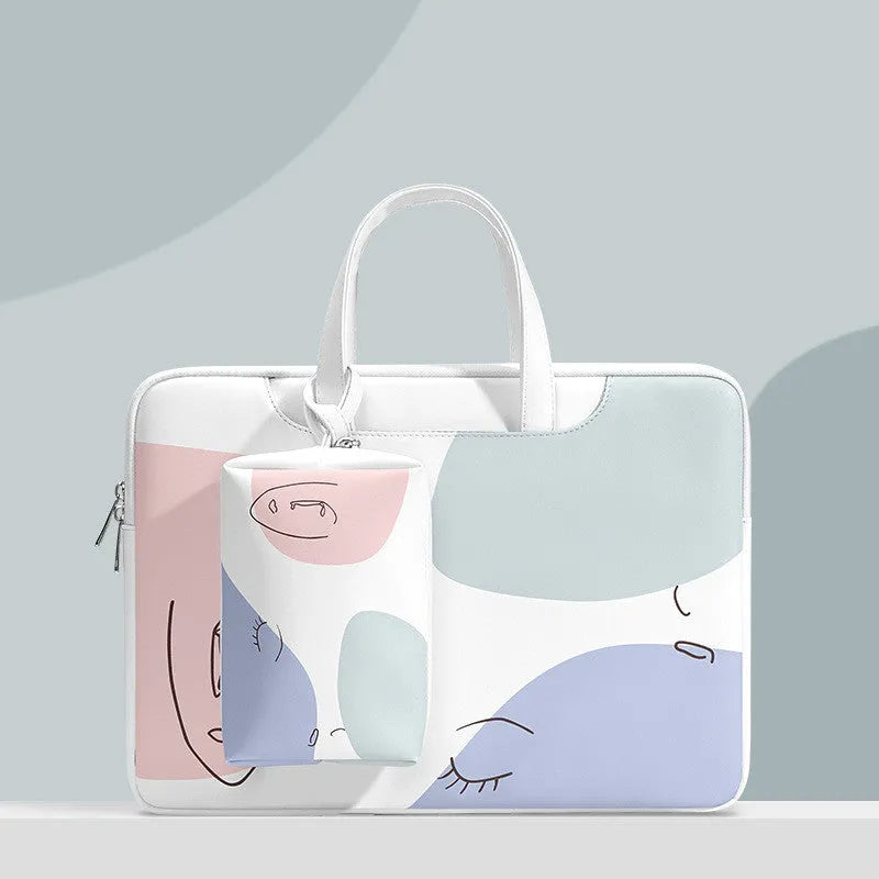 Blue waterproof laptop bag for 15.6-inch notebooks with shockproof protection and soft handle