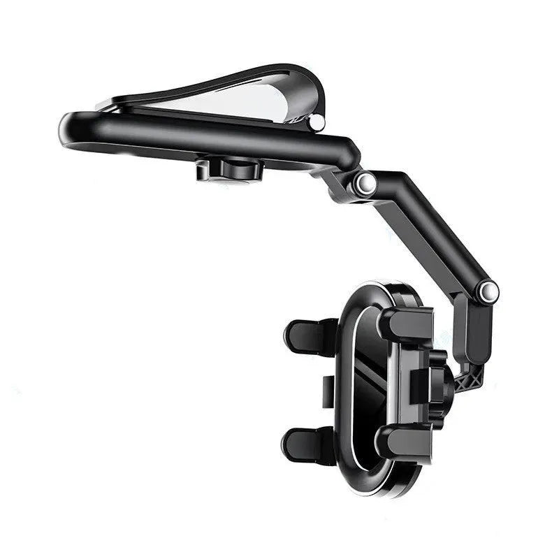 Black car sun visor mount with buckle attachment for rear seat sun protection