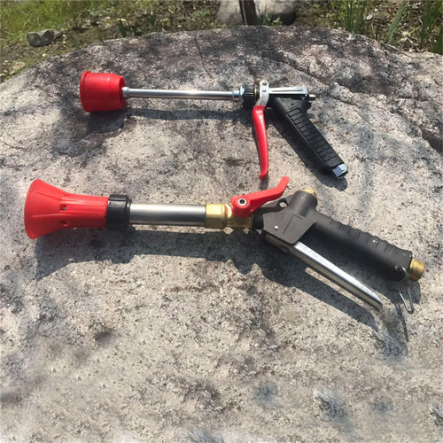 Adjustable agricultural spray gun for pesticide spraying with submachine gun style design
