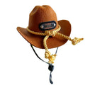 British-style cowboy hat for cats in non-woven fabric with decorative trim options