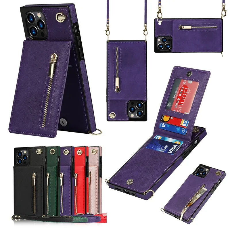 Leather and TPU mobile phone case in solid colour for messenger protection on a smartphone.