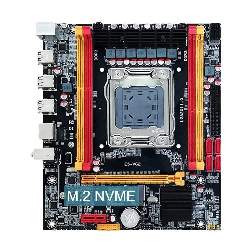 LGA 2011 MicroATX desktop motherboard with four DDR3 slots and on-board NIC