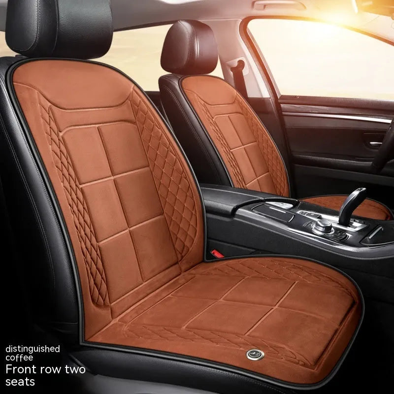 Car heating cushion with automatic temperature control in beige, black or coffee colours