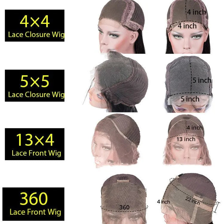 Real human hair lace front wig with 4x4 lace headgear in star fashion style