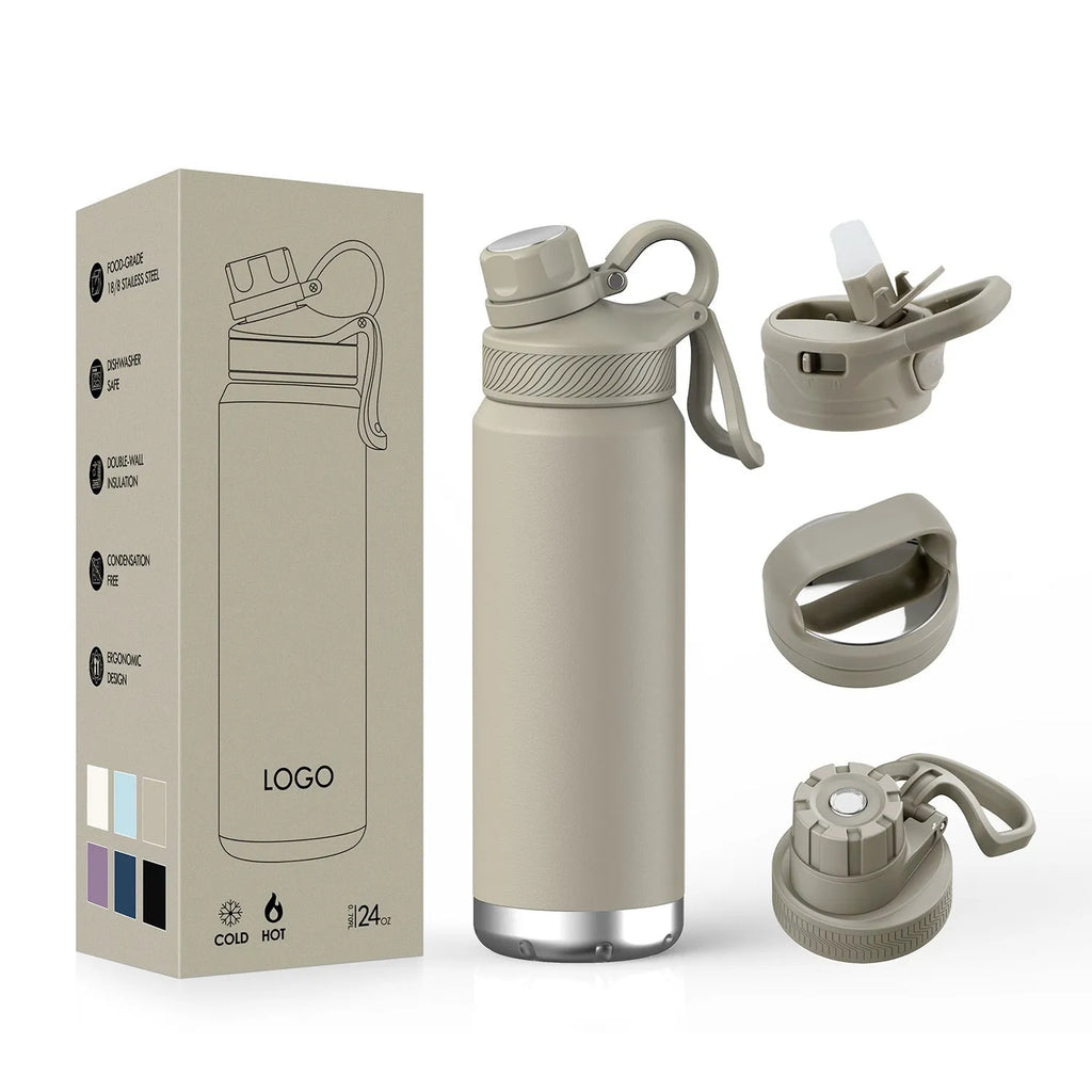 Double-layer stainless steel vacuum mug 700ml with 304 interior and exterior, shown in one of six colours