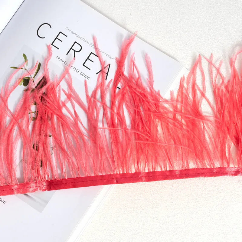 Decorative feather cloth strip DIY trim 10-15cm wide in multiple colours for clothing crafts