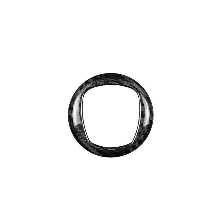 Real dry carbon carbon fibre steering wheel decorative sticker frame in black and red colour options.