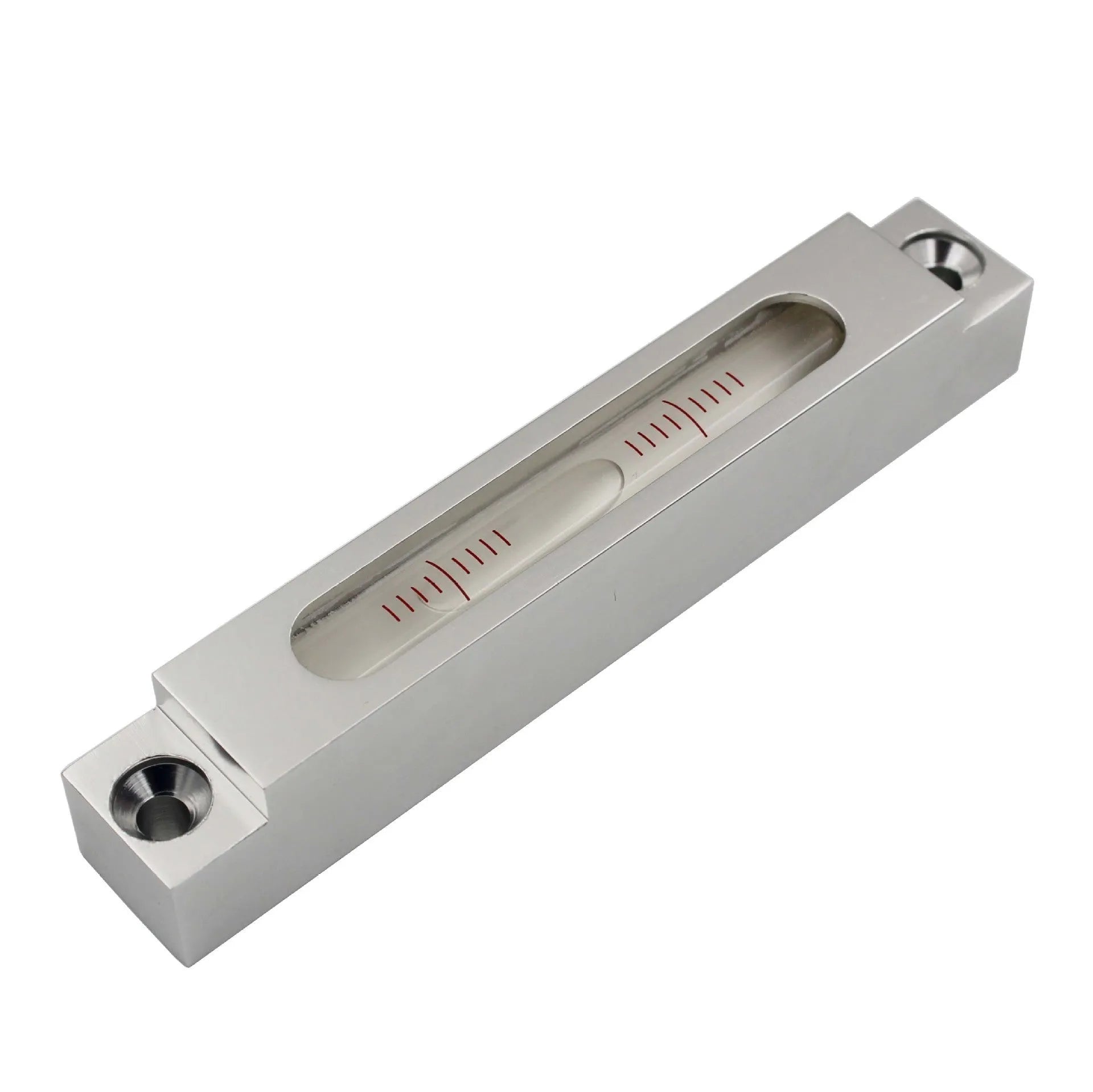 Metal and glass spirit level measuring 132mm with precision accuracy specifications for machine tool work