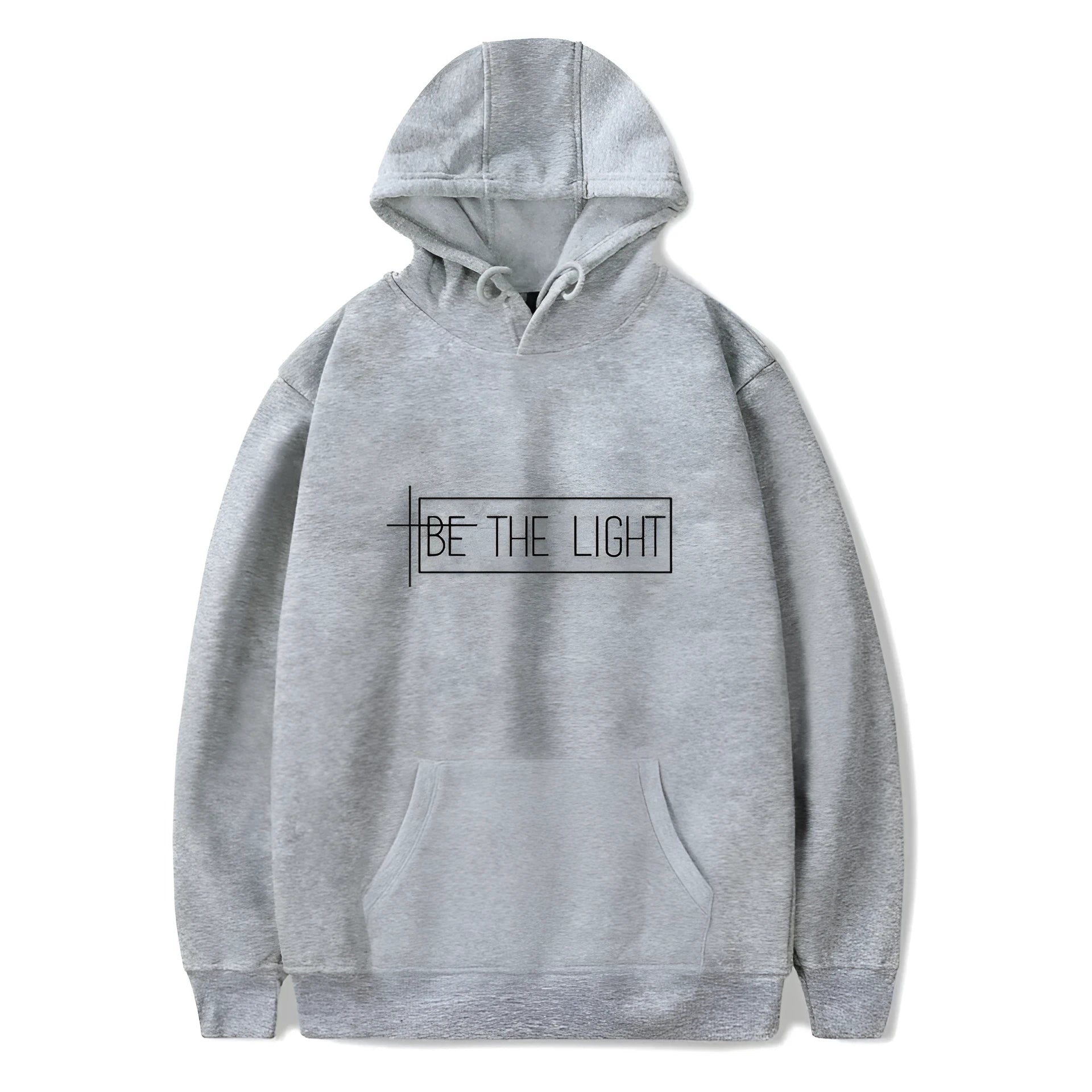 Fashion long-sleeved printed casual hooded sweater for teenagers in grey with cartoon print